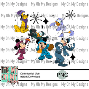 Mouse Friends, Winter - PNG File