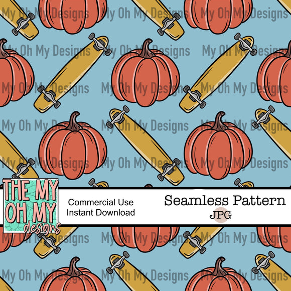 Pumpkins and Skateboards - Seamless File