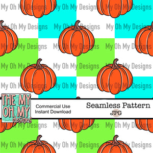 Checkerboard Pumpkins - Seamless File