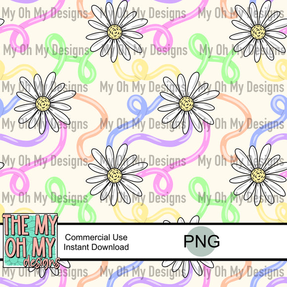 Daisy, flowers, floral - Seamless File