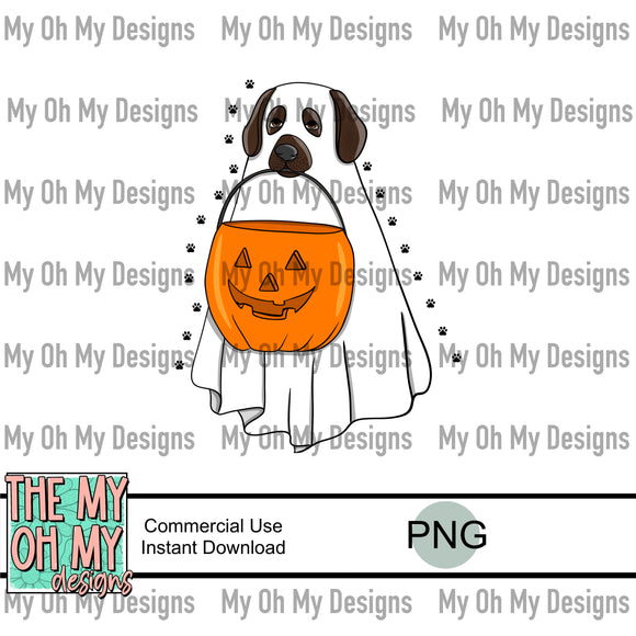 Halloween dog, ghost costume - PNG File