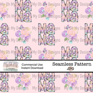 Mama, Floral Glitter - Seamless File