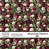 Floral Skulls - Seamless file
