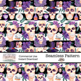 Floral Skulls - Seamless File
