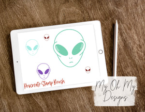 Alien Head Face - Procreate stamp brush