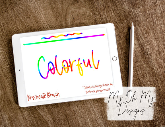 Rainbow/Colorful - Procreate lettering brush