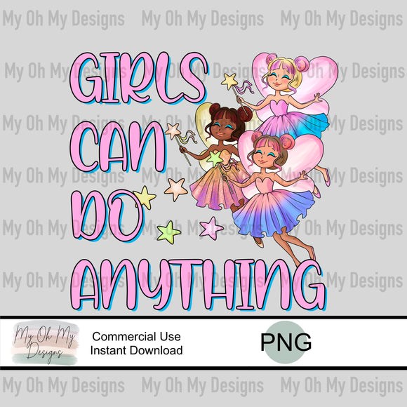 Girls can do anything, Fairies - PNG File