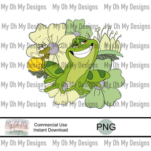 Green Dress Princess, Floral Character - PNG File