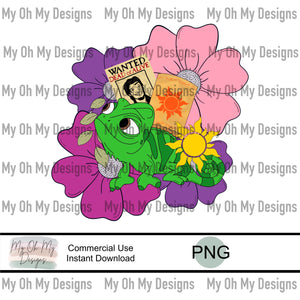 Long hair Princess, Floral Character - PNG File