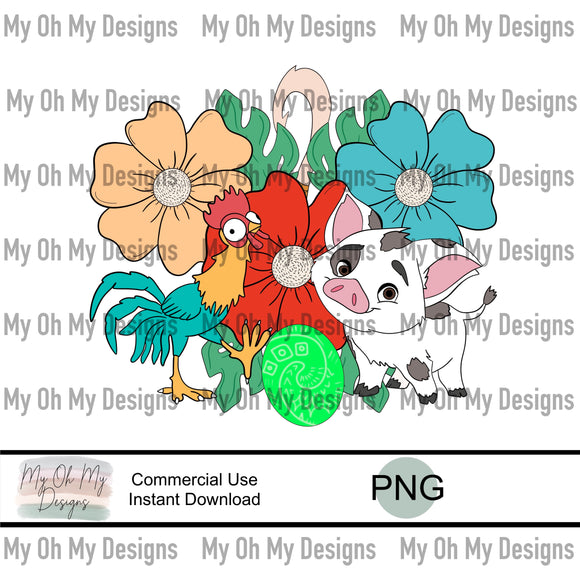 Island Princess, Floral Character - PNG File