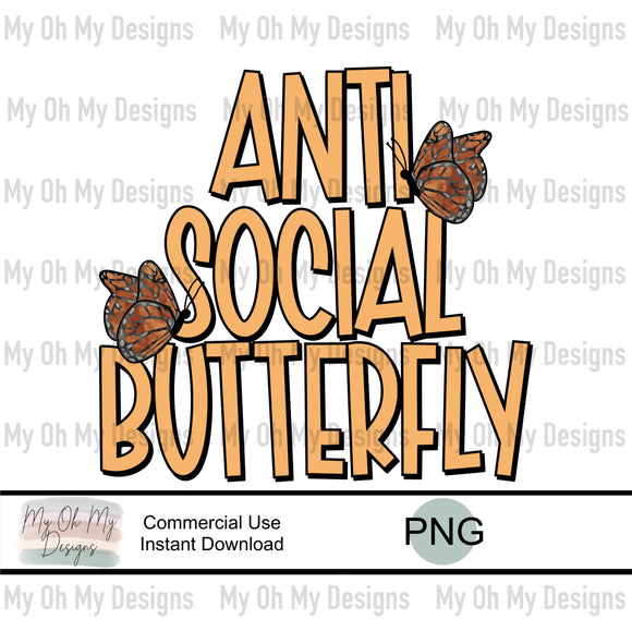 Anti Social Butterfly - PNG File