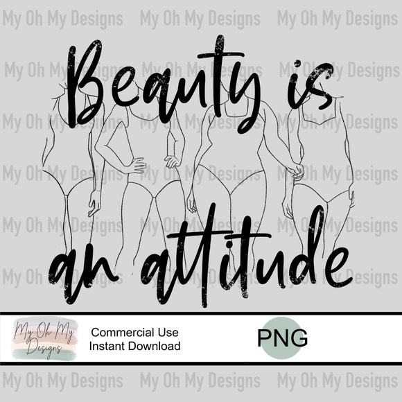 Beauty is an attitude, body positivity - PNG File