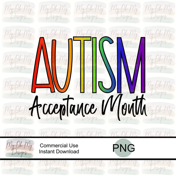 Autism Acceptance Month, Awareness - PNG File