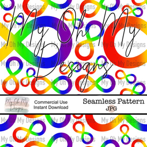Rainbow infinity symbol, autism awareness acceptance, Neurodiversity - Seamless File