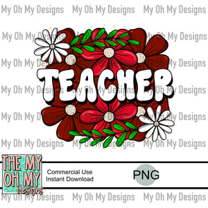 Teacher, floral, flowers - PNG File