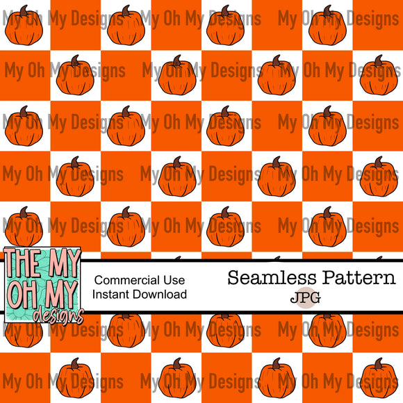 Pumpkins, checkerboard - Seamless File