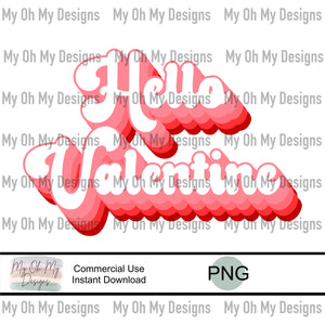 Hello Valentine, retro vintage - PNG File