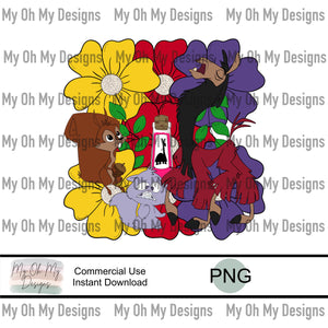 Llama King, floral character - PNG File