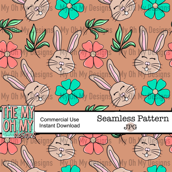 Floral, flower, bunny, Easter - Seamless File