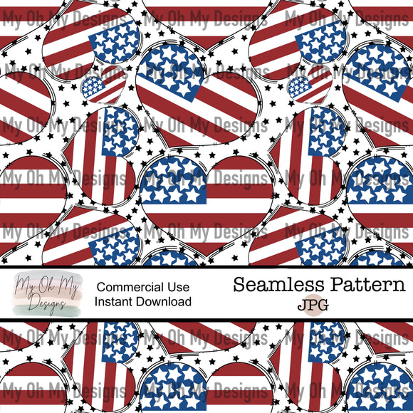 Stars and Stripes, Hearts - Seamless File