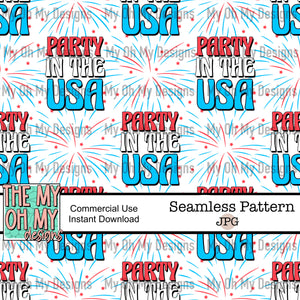 4th of July, Party in the USA, fireworks - Seamless File