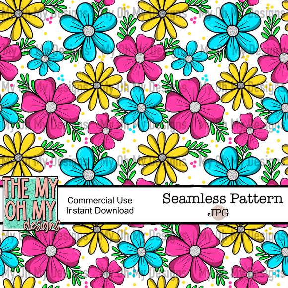 CDH colors floral, flowers - Seamless File