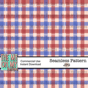 4th of July, summer, plaid, patriotic - Seamless File