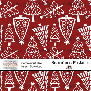 Doodle Christmas Trees - Seamless File