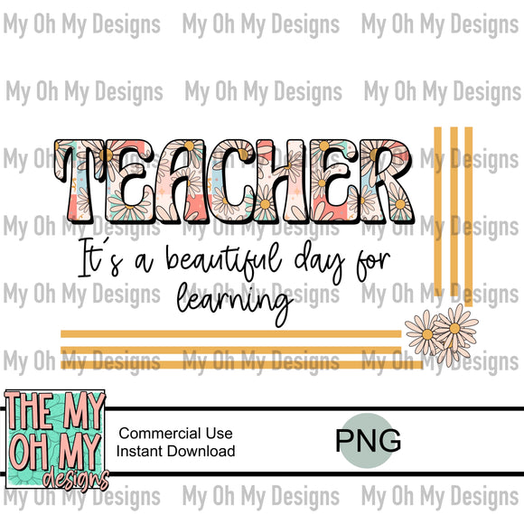 Teacher, daisy checkerboard - PNG File