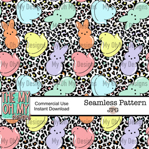 Easter peeps, leopard print - Seamless File