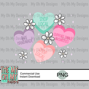 Valentines Candy hearts, small business - PNG File