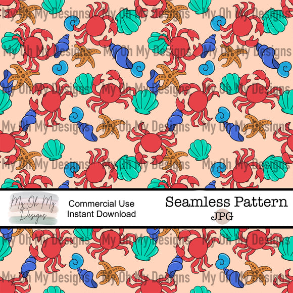 Crabs and sea shells - Seamless File