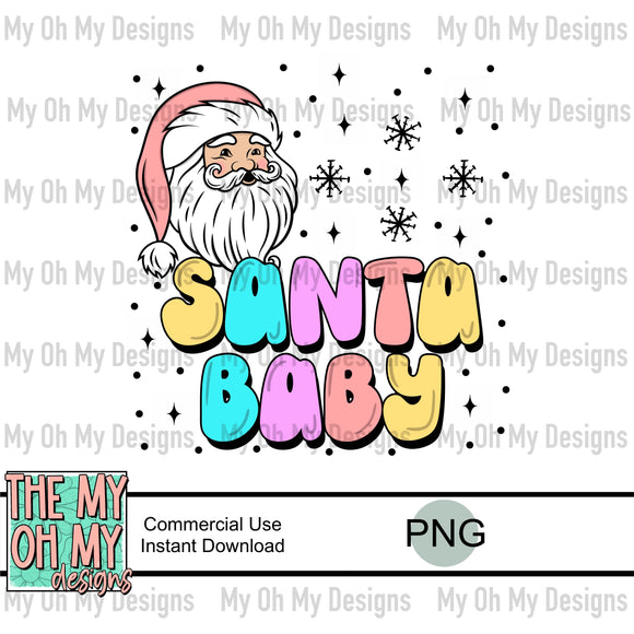 Santa baby, pastel Christmas - PNG File