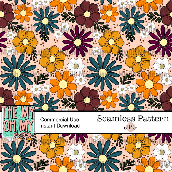 Fall flowers, floral- Seamless File