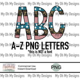 Alphabet Set, 4th of July stripes, camo print, Military - PNG File