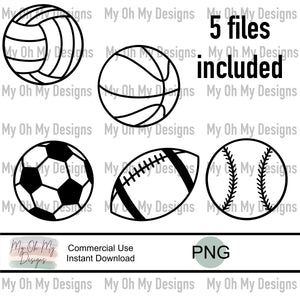 Sports Balls Clipart - PNG Files