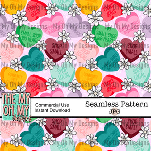Valentines Candy hearts, small business - Seamless File