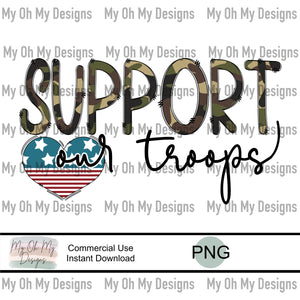 Support our troops, military, RED - PNG File