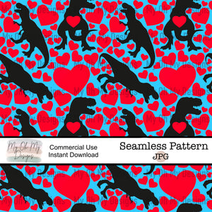 Valentine Dinosaurs - Seamless File