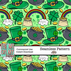 St Patrick’s day, St Pattys day, clovers - Seamless File