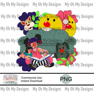 Big comfy couch, floral character - PNG File