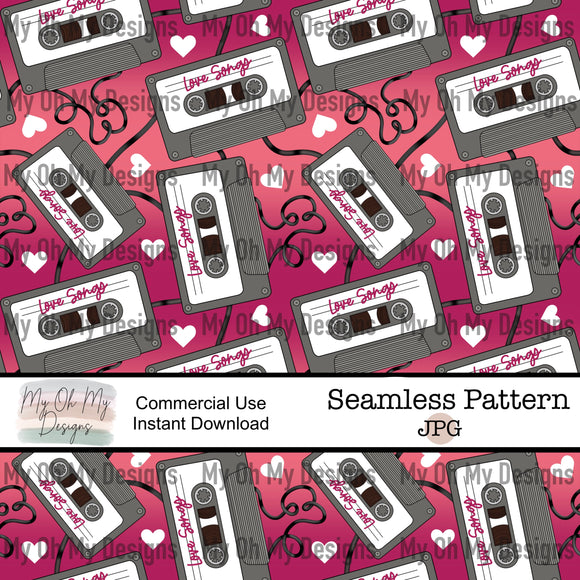 Mix tape, cassette, Valentines Day - Seamless File