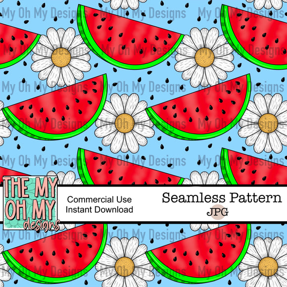 Watermelon floral, flowers - Seamless File