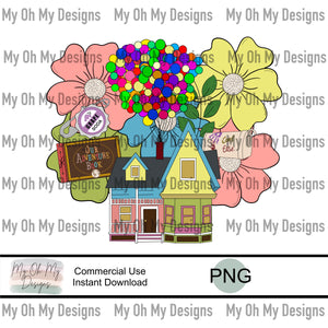 Balloon house, floral character - PNG File