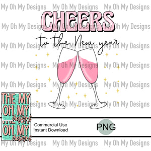 Cheers to the New Years, happy new year - PNG File