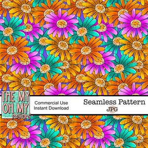 Daisies, Daisy, floral, flowers- Seamless File