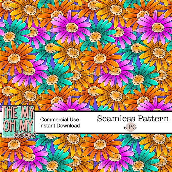 Daisies, Daisy, floral, flowers- Seamless File