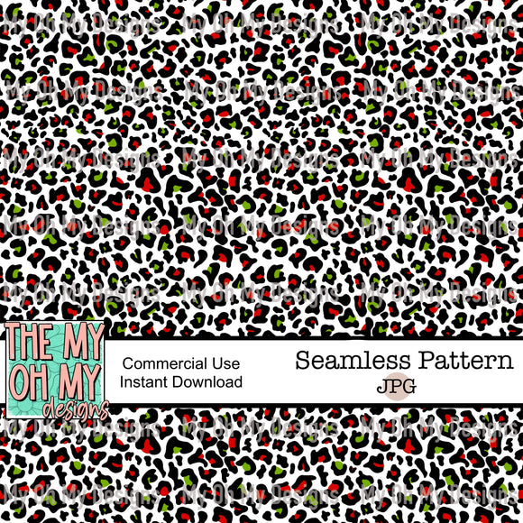 Leopard Print, Christmas - Seamless File