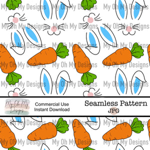 Rabbit face, bunny, Easter Carrot - Seamless File