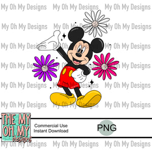 Floral Mouse - PNG File